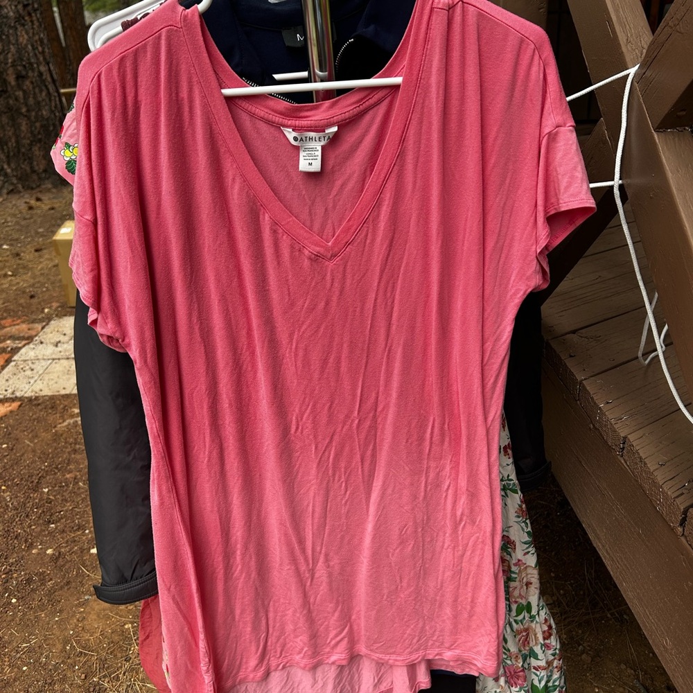 Athleta Pink Relaxed Short Sleeve Nightgown